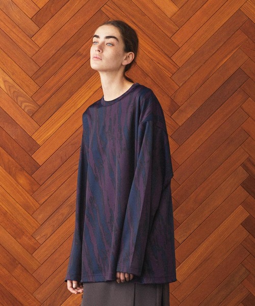 SHAREEF（シャリーフ）の「BRUSH PAINT L/S PULLOVER（Tシャツ/カットソー・メンズ・ライトブルー/パープル/ターコイズブルー・1/2/3）」の3枚目の写真