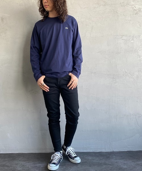 LACOSTE（ラコステ）の「【WEB限定】[LACOSTE/ラコステ] ワンポイントロゴ クルーネックロンT（Tシャツ/カットソー・レディース・グレー/ブラック/ホワイト/ネイビー・3/4/5/6）」の6枚目の写真