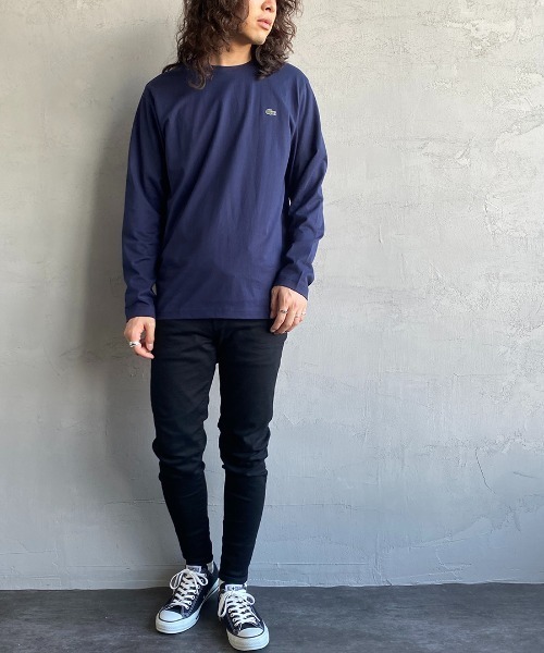 LACOSTE（ラコステ）の「【WEB限定】[LACOSTE/ラコステ] ワンポイントロゴ クルーネックロンT（Tシャツ/カットソー・レディース・グレー/ブラック/ホワイト/ネイビー・3/4/5/6）」の14枚目の写真