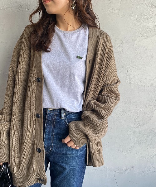 LACOSTE（ラコステ）の「【WEB限定】[LACOSTE/ラコステ] ワンポイントロゴ クルーネックロンT（Tシャツ/カットソー・レディース・グレー/ブラック/ホワイト/ネイビー・3/4/5/6）」の11枚目の写真