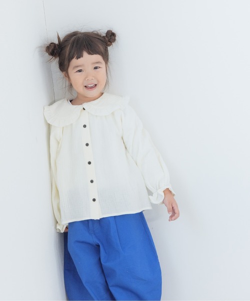 LOWRYS FARM（ローリーズファーム）の「ガーゼフリルカラーブラウス　262447（シャツ/ブラウス・キッズ・ブラック/ベージュ/オフホワイト・110cm/120cm/130cm/140cm/150cm）」の15枚目の写真