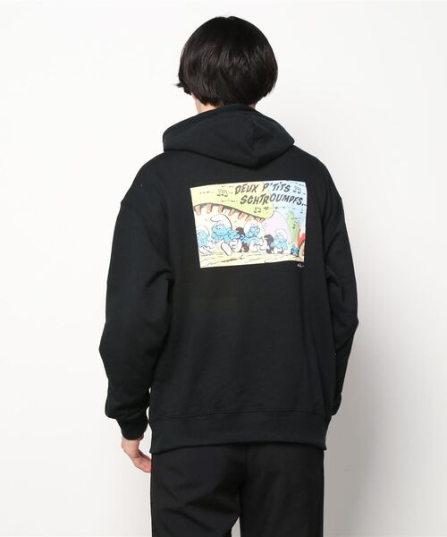 Mac-House(マックハウス)の「Smurf スマーフ プリント 裏毛スウェットプルオーバーパーカー(パーカー・メンズ・アイボリー/グリーン/ブラック・L/M)」の22枚目の写真