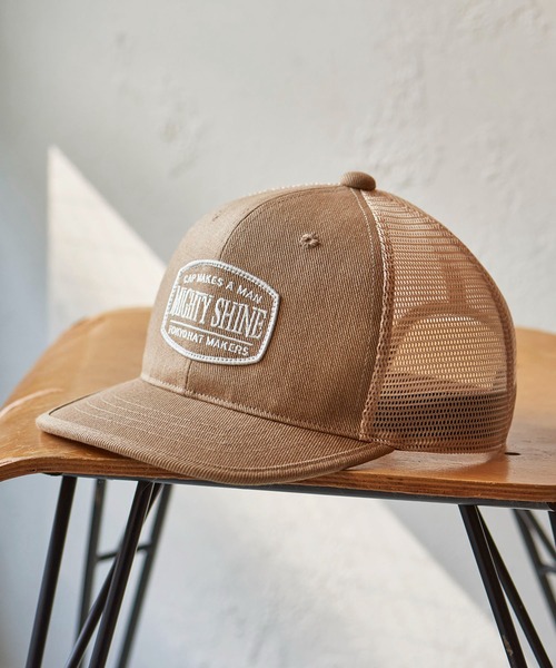 Mighty Shine（マイティシャイン）の「Wappen Short Brim Mesh Cap / Mighty Shine  SUMMER（キャップ・メンズ・ベージュ/ブラック/ネイビー/カーキ・FREE）」の3枚目の写真