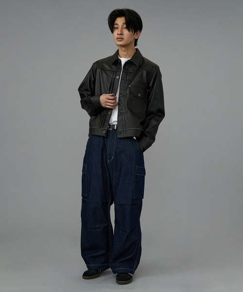 【Binary01】デイヴンワイドカーゴパンツ♡ セール】EDWIN エドウィン STEPMARK ワイドストレート デニム