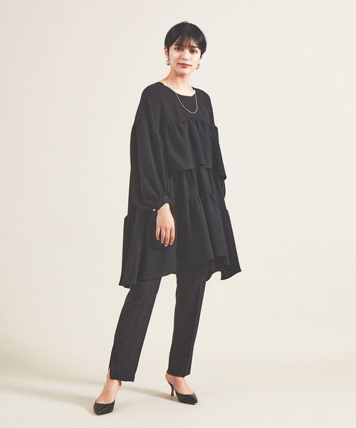 Rouge vif（ルージュヴィフ）の「ティアードブラウス（シャツ/ブラウス・レディース・ブラック/オフホワイト・フリー）」の6枚目の写真