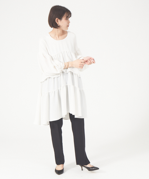 Rouge vif（ルージュヴィフ）の「ティアードブラウス（シャツ/ブラウス・レディース・ブラック/オフホワイト・フリー）」の16枚目の写真