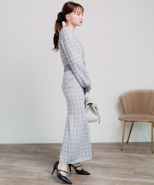 LIPSERVICE（リップサービス）の「ツィードニットマーメイドスカート（スカート・レディース・ブラック/ベージュ/ブルー・FREE）」の12枚目の写真