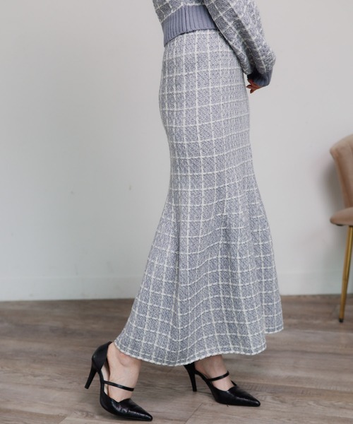 LIPSERVICE（リップサービス）の「ツィードニットマーメイドスカート（スカート・レディース・ブラック/ベージュ/ブルー・FREE）」の13枚目の写真