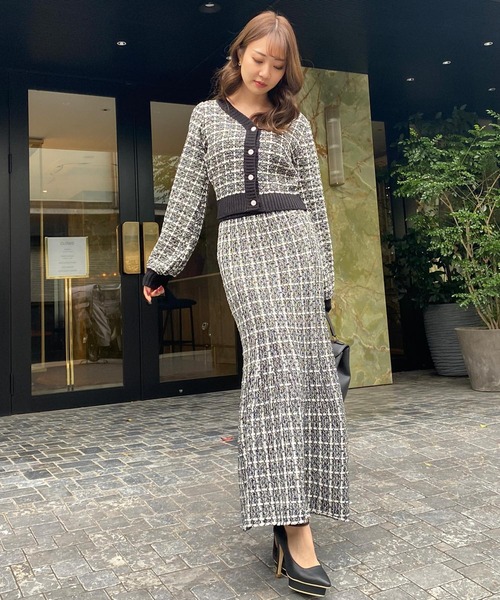 LIPSERVICE（リップサービス）の「ツィードニットマーメイドスカート（スカート・レディース・ブラック/ベージュ/ブルー・FREE）」の17枚目の写真