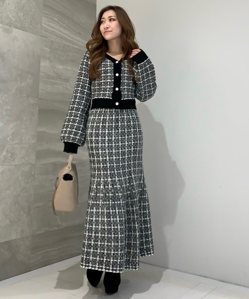 LIPSERVICE（リップサービス）の「ツィードニットマーメイドスカート（スカート・レディース・ブラック/ベージュ/ブルー・FREE）」の18枚目の写真