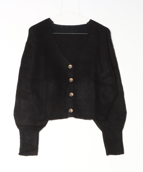 STYLEBLOCK（スタイルブロック）の「Aシャギーニット2WAYショートトップス（ニット/セーター・レディース・グレイッシュベージュ/ブラック/オレンジ/グリーン・M）」の2枚目の写真