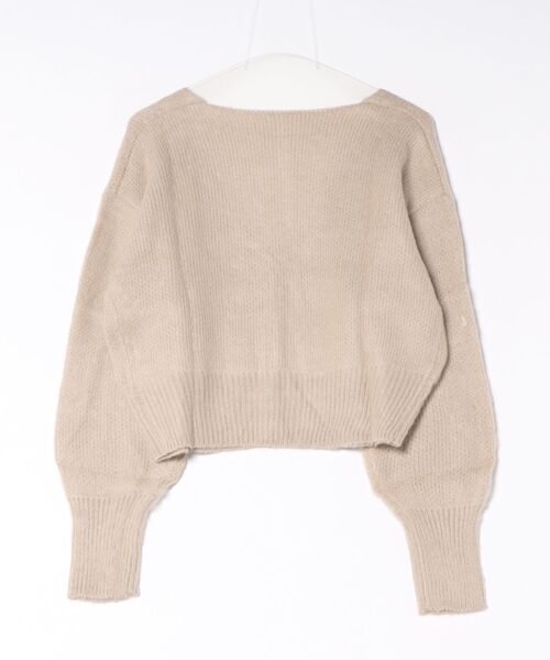 STYLEBLOCK（スタイルブロック）の「Aシャギーニット2WAYショートトップス（ニット/セーター・レディース・グレイッシュベージュ/ブラック/オレンジ/グリーン・M）」の6枚目の写真