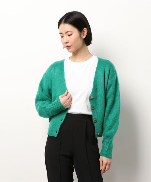 STYLEBLOCK（スタイルブロック）の「Aシャギーニット2WAYショートトップス（ニット/セーター・レディース・グレイッシュベージュ/ブラック/オレンジ/グリーン・M）」の12枚目の写真