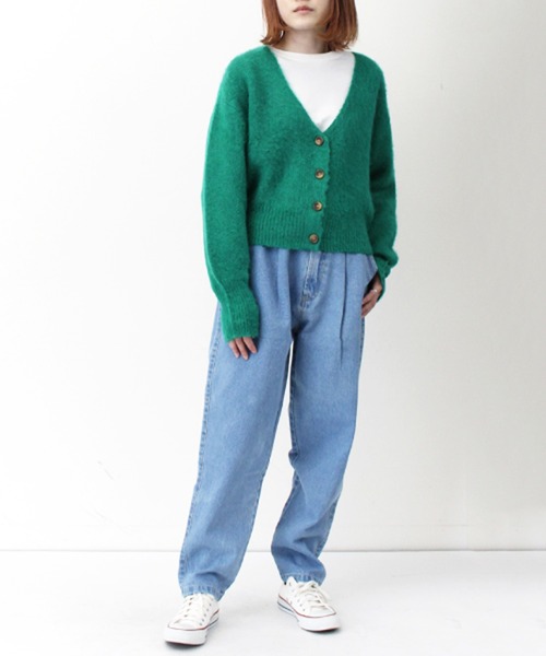 STYLEBLOCK（スタイルブロック）の「Aシャギーニット2WAYショートトップス（ニット/セーター・レディース・グレイッシュベージュ/ブラック/オレンジ/グリーン・M）」の11枚目の写真
