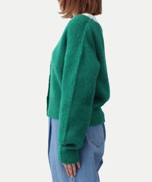 STYLEBLOCK（スタイルブロック）の「Aシャギーニット2WAYショートトップス（ニット/セーター・レディース・グレイッシュベージュ/ブラック/オレンジ/グリーン・M）」の10枚目の写真