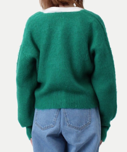 STYLEBLOCK（スタイルブロック）の「Aシャギーニット2WAYショートトップス（ニット/セーター・レディース・グレイッシュベージュ/ブラック/オレンジ/グリーン・M）」の9枚目の写真