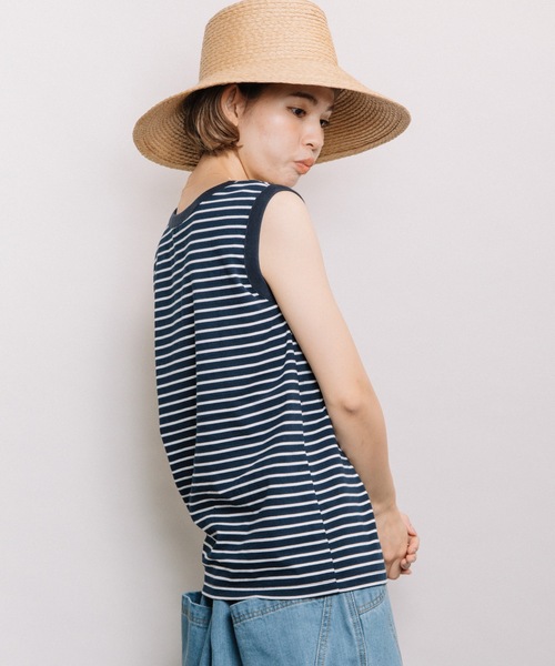 refinedworks(リファインドワークス)の「配色ボーダータンク(タンクトップ・レディース・ネイビー/ベージュ系その他/ブルー系その他・FREE)」の7枚目の写真