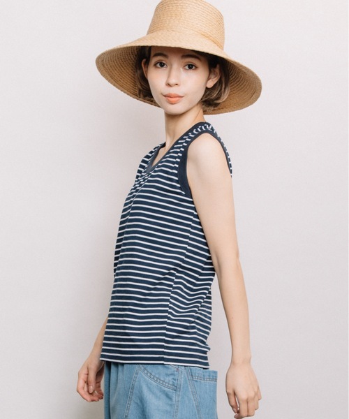 refinedworks(リファインドワークス)の「配色ボーダータンク(タンクトップ・レディース・ネイビー/ベージュ系その他/ブルー系その他・FREE)」の8枚目の写真