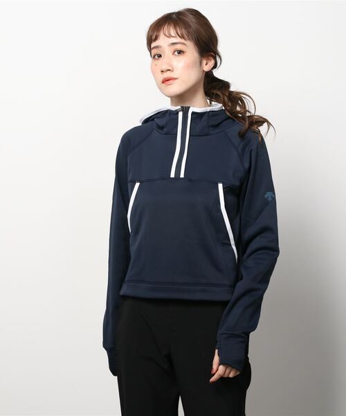 DESCENTE(デサント)の「デサント HEATNAVIハーフZIPパーカー(その他アウター・レディース・ブラック/ネイビー/レッドパープル・M/L)」の1枚目の写真