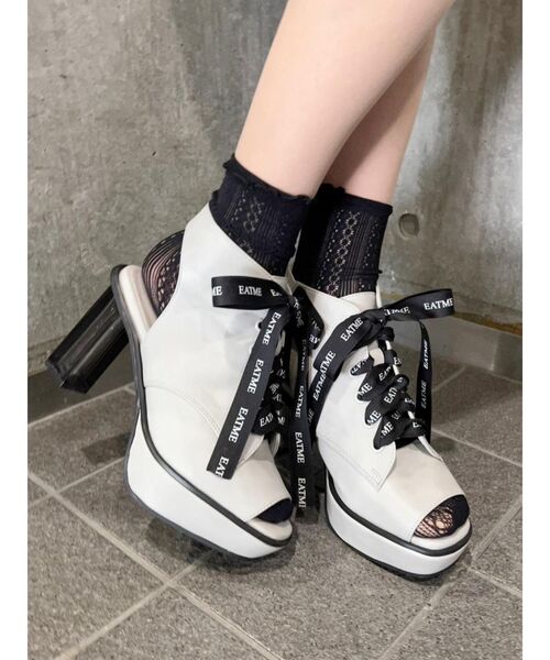 EATME（イートミー）の「EATMEロゴリボンサンダル（サンダル・レディース・グレー/ブラック・S/M/L）」の4枚目の写真