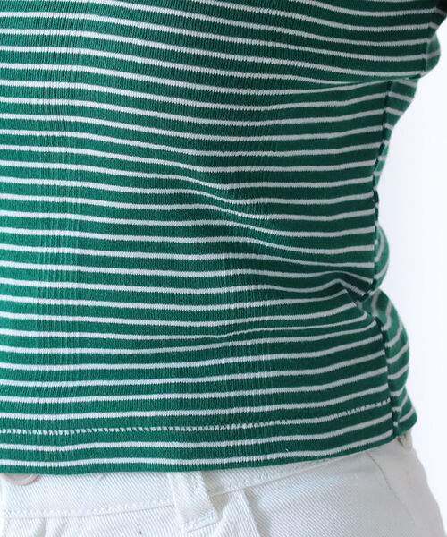 BeAMS DOT（ビームスドット）の「【WEB限定】MILLER x BeAMS DOT / 別注 フレンチスリーブ ミニボーダーT（Tシャツ/カットソー・レディース・オレンジ/ブルー/グリーン・ONE SIZE）」の13枚目の写真