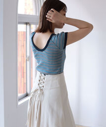 BeAMS DOT | 【WEB限定】MILLER x BeAMS DOT / 別注 フレンチスリーブ ミニボーダーT(Tシャツ/カットソー)