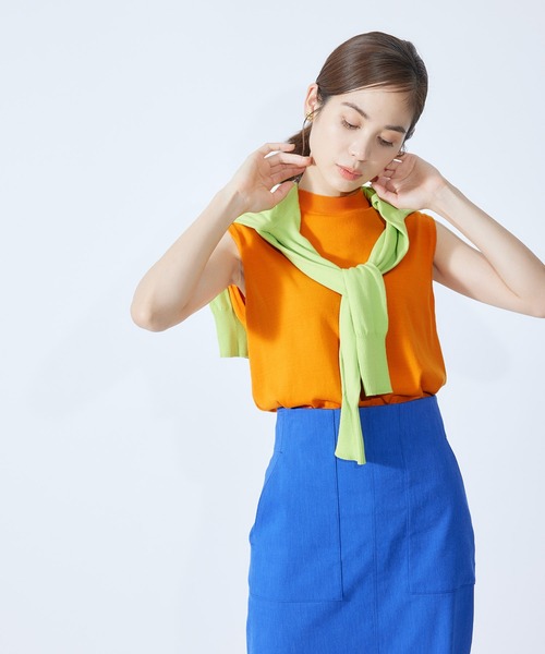 ROPE'（ロペ）の「フレンチフリーブニットプルオーバー（ニット/セーター・レディース・ホワイト系その他2/ベージュ系その他2/ミント/ネイビー/ピンク系その他2/ホワイト/オレンジ/サックスブルー・38）」の8枚目の写真