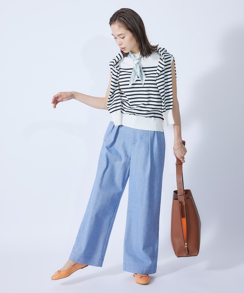 ROPE'（ロペ）の「フレンチフリーブニットプルオーバー（ニット/セーター・レディース・ホワイト系その他2/ベージュ系その他2/ミント/ネイビー/ピンク系その他2/ホワイト/オレンジ/サックスブルー・38）」の10枚目の写真