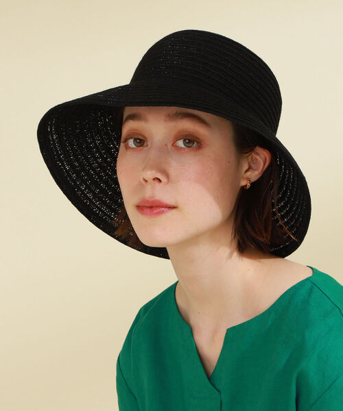 Ray BEAMS(レイビームス)の「Ray BEAMS / ポリ ブレード ハット(ハット・レディース・ブラック/ナチュラル・ONE SIZE)」の17枚目の写真