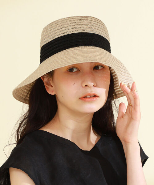 Ray BEAMS(レイビームス)の「Ray BEAMS / ポリ ブレード ハット(ハット・レディース・ブラック/ナチュラル・ONE SIZE)」の15枚目の写真
