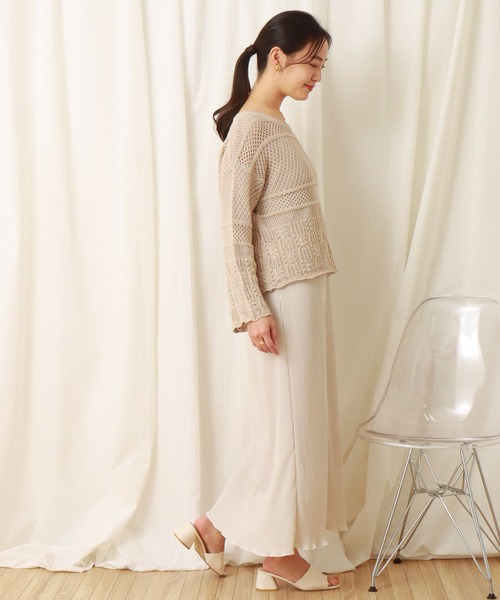 libelle more（リベル モア）の「スムースクリスタルプリーツジャンスカ（ジャンパースカート・レディース・グリーン/アイボリー/ライム/ブルー/ブラック・M/L）」の8枚目の写真