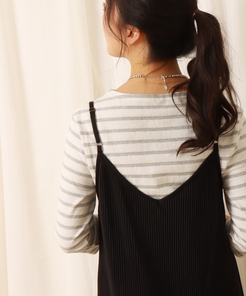 libelle more（リベル モア）の「スムースクリスタルプリーツジャンスカ（ジャンパースカート・レディース・グリーン/アイボリー/ライム/ブルー/ブラック・M/L）」の15枚目の写真