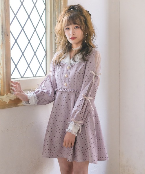ROJITA（ロジータ）の「袖リボンテーラードワンピース（ワンピース 