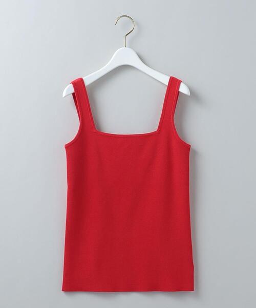 6(ロク)の「<6(ROKU)>KNIT SQUARE NECK TANK TOP/タンクトップ(タンクトップ・レディース・ホワイト/ブラック/レッド・FREE)」の6枚目の写真