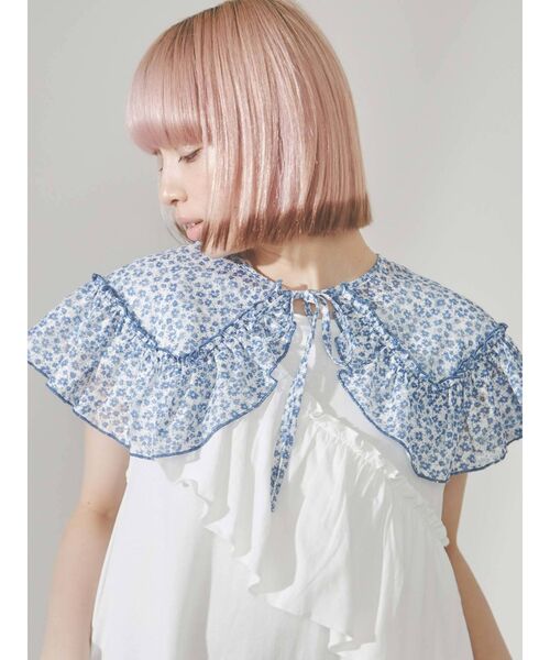 merry jenny（メリージェニー）の「flower race collar（付け襟・レディース・ブラック/レッド/ブルー・FREE）」の3枚目の写真