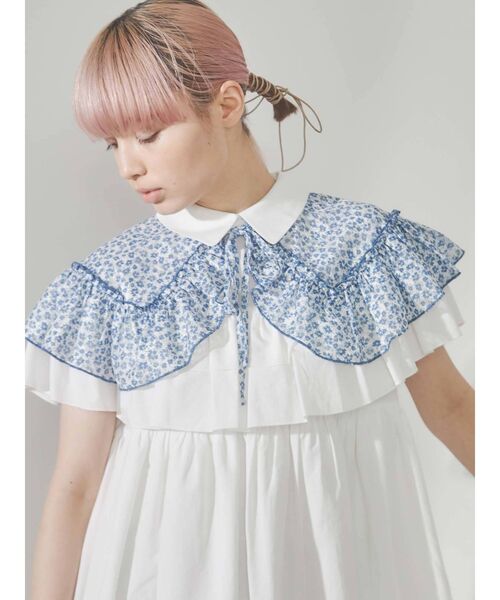 merry jenny（メリージェニー）の「flower race collar（付け襟・レディース・ブラック/レッド/ブルー・FREE）」の4枚目の写真