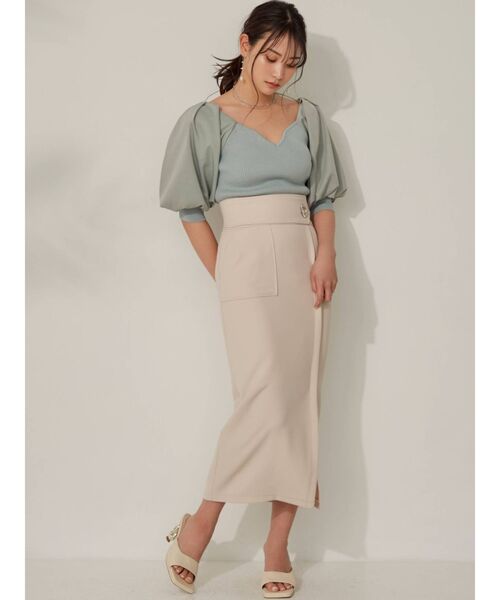 RESEXXY(リゼクシー)の「ハートネックニットトップス【セットアップ着用可能】(ニット/セーター・レディース・ブルー/ブラック/アイボリー/ベージュ・FREE)」の17枚目の写真