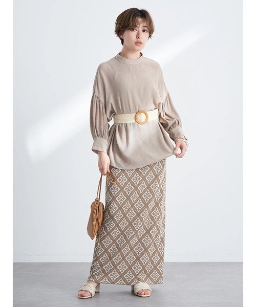 earth music&ecology(アースミュージックアンドエコロジー)の「ジャガードタイトスカート(スカート・レディース・ブラック/ベージュ/ブラウン・FREE)」の13枚目の写真