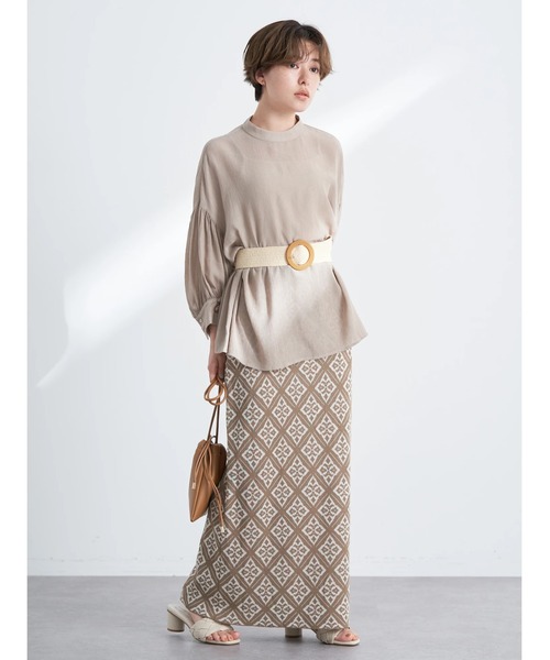 earth music&ecology(アースミュージックアンドエコロジー)の「ジャガードタイトスカート(スカート・レディース・ブラック/ベージュ/ブラウン・FREE)」の14枚目の写真