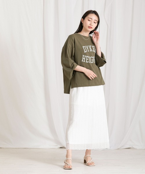 Gready Brilliant(グレディブリリアン)の「DYKERロゴ袖タックTシャツ(Tシャツ/カットソー・レディース・チャコールグレー/カーキ・38)」の22枚目の写真