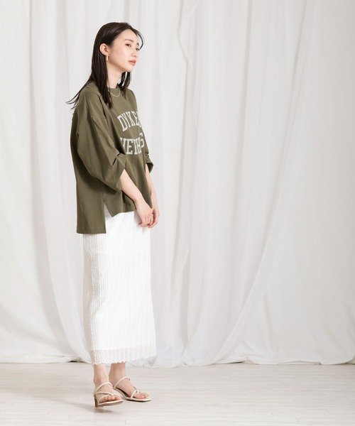 Gready Brilliant(グレディブリリアン)の「DYKERロゴ袖タックTシャツ(Tシャツ/カットソー・レディース・チャコールグレー/カーキ・38)」の15枚目の写真