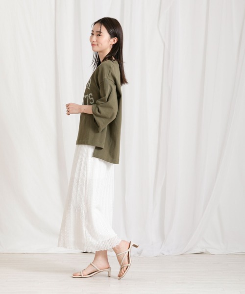 Gready Brilliant(グレディブリリアン)の「DYKERロゴ袖タックTシャツ(Tシャツ/カットソー・レディース・チャコールグレー/カーキ・38)」の6枚目の写真