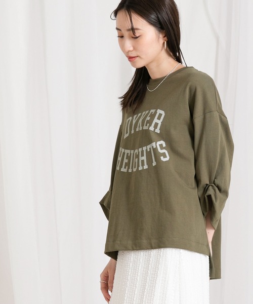 Gready Brilliant(グレディブリリアン)の「DYKERロゴ袖タックTシャツ(Tシャツ/カットソー・レディース・チャコールグレー/カーキ・38)」の9枚目の写真