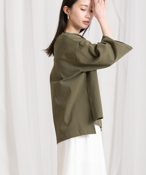 Gready Brilliant(グレディブリリアン)の「DYKERロゴ袖タックTシャツ(Tシャツ/カットソー・レディース・チャコールグレー/カーキ・38)」の3枚目の写真