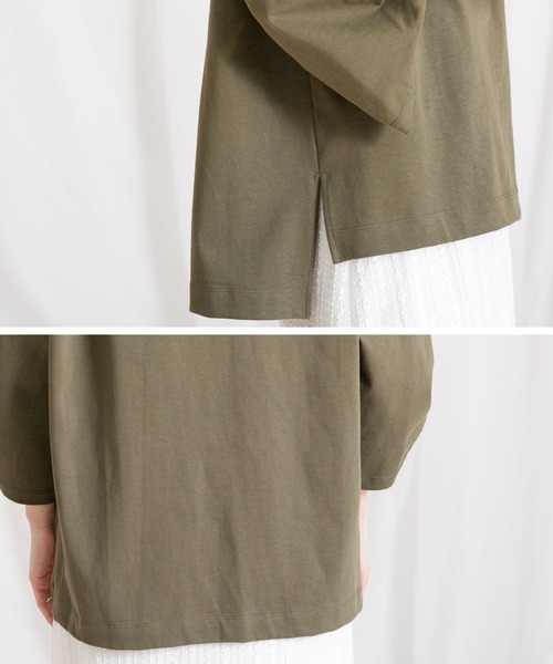 Gready Brilliant(グレディブリリアン)の「DYKERロゴ袖タックTシャツ(Tシャツ/カットソー・レディース・チャコールグレー/カーキ・38)」の8枚目の写真