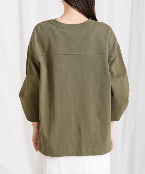 Gready Brilliant(グレディブリリアン)の「DYKERロゴ袖タックTシャツ(Tシャツ/カットソー・レディース・チャコールグレー/カーキ・38)」の17枚目の写真