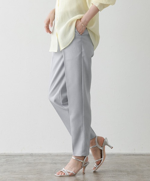 Pierrot(ピエロ)の「さらりと涼しい”Cool Feel Series”美脚パンツ 接触冷感リネンライクストレートパンツ(その他パンツ・レディース・ミント/オレンジ/イエロー/ブラック/グレイッシュベージュ/ライトピンク/ネイビー/グレー系その他/ブルー・L/M/S/TM/PS/PM/TL)」の10枚目の写真