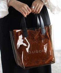 【グッシオベーシック】PVCクリアトートバッグ 巾着付