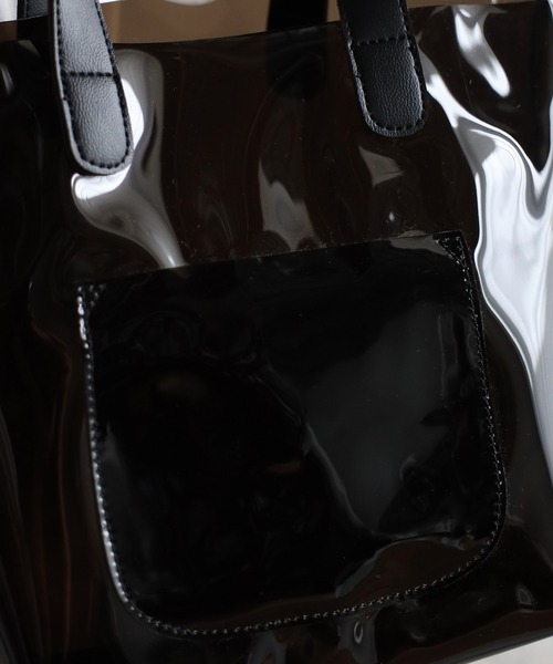 GUSCIO（グッシオ）の「【グッシオベーシック】PVCクリアトートバッグ　巾着付（トートバッグ・レディース・アイボリー/ブラック/グレイッシュベージュ/グレー/ホワイト・FREE）」の7枚目の写真