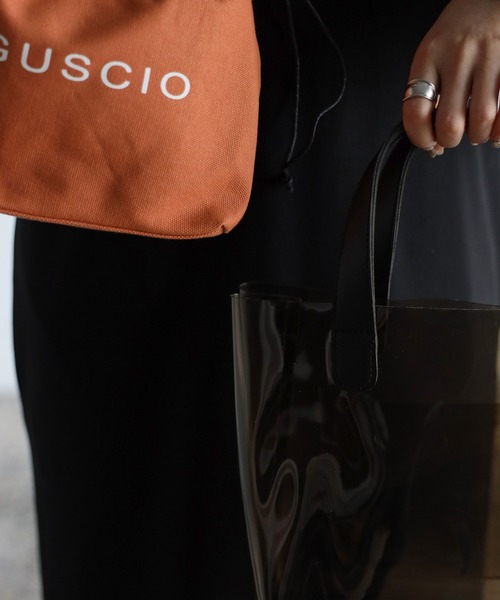 GUSCIO（グッシオ）の「【グッシオベーシック】PVCクリアトートバッグ　巾着付（トートバッグ・レディース・アイボリー/ブラック/グレイッシュベージュ/グレー/ホワイト・FREE）」の17枚目の写真